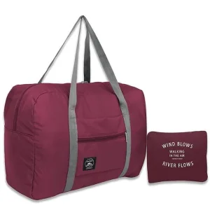 sac de voyage pliable "wind blow river flows" bordeaux