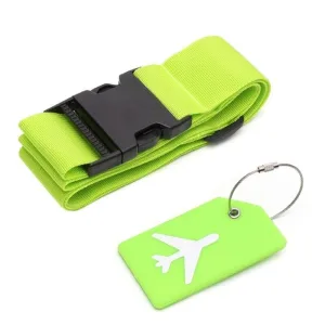 sangle de valise porte-étiquette bagage avion verts