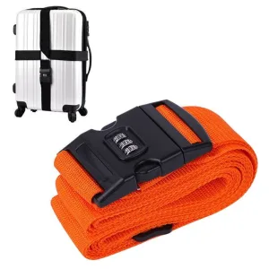 sangle pour valise avec code 3 chiffres orange en croix