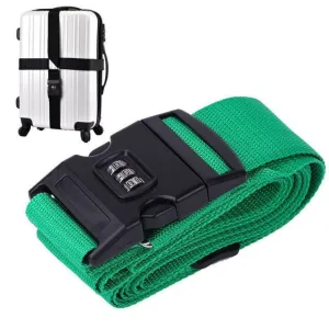 sangle pour valise avec code 3 chiffres verte en croix