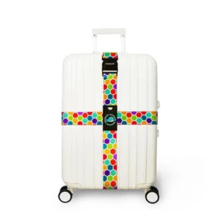sangle pour valise motif mosaïque colorée