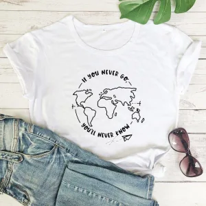 T-Shirt Voyage Femme <br>If You Never Go You Will Never Know