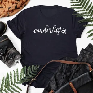 T-Shirt Voyage Avion Femme <br>Wanderlust