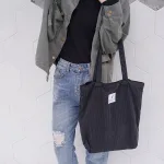 tote bag femme velours côtelé