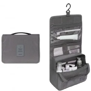 trousse de toilette à suspendre de voyage grise