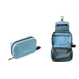 trousse de toilette de voyage bleu-vert