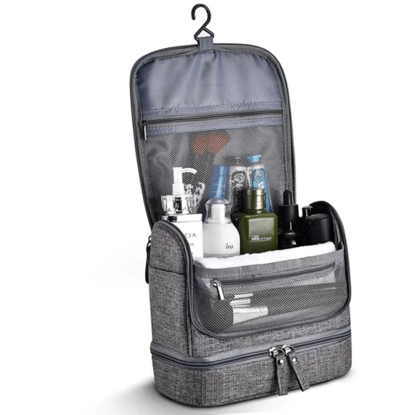trousse de toilette de voyage grise