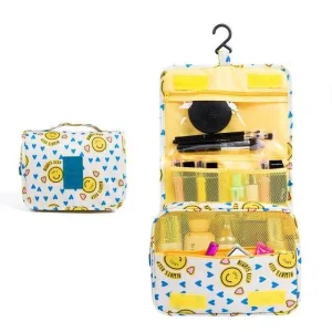 trousse de toilette de voyage smiley jaune