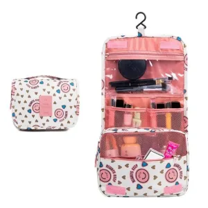 trousse de toilette de voyage smiley rose