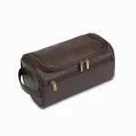trousse de toilette en cuir vintage