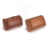 trousse de toilette en cuir vintage