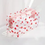 trousse de toilette femme transparente cœurs