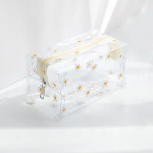 trousse de toilette femme transparente marguerites
