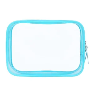 trousse de toilette transparente bleue