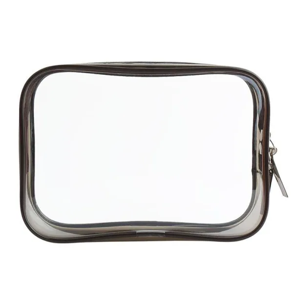 trousse de toilette transparente grise