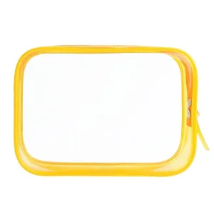 trousse de toilette transparente jaune