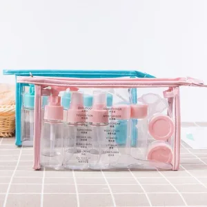 trousse de toilette transparente kit avion complet
