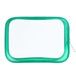 trousse de toilette transparente verte