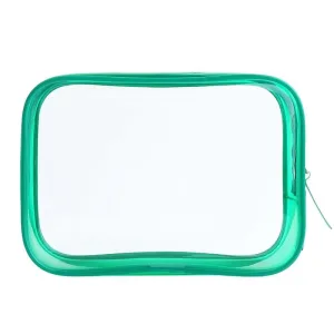 trousse de toilette transparente verte