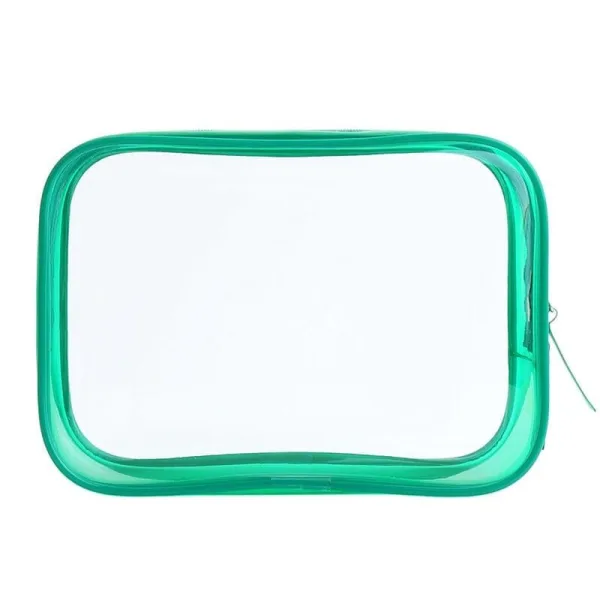 trousse de toilette transparente verte