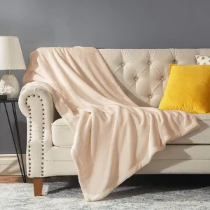 Couverture Plaid Polaire Beige