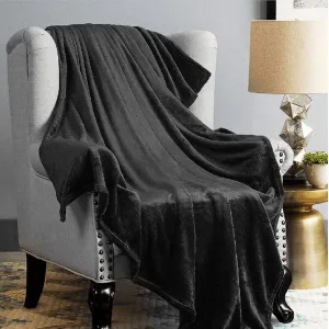 Couverture Plaid Polaire Noir