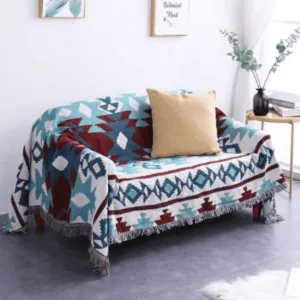 Plaid BohèMe Bleu Et Rouge