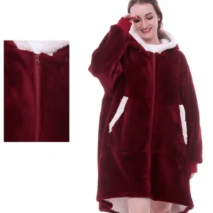 Pull Plaid Zipper Bordeaux