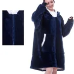 Pull Plaid Zipper Bleu Marine
