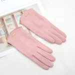 Gants Femme en Suédine Doublés Polaire Rose