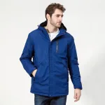 blouson bleu avec chauffage intégré