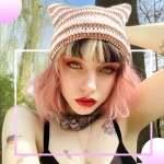 bonnet en laine oreille de chat