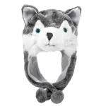 bonnet loup amusant avec oreilles mobiles