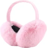 cache oreille en fourrure rose
