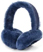 cache oreille en laine bleu marine