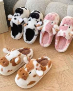 chausson animaux couple vache mignonne