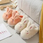 chaussons à oreilles de lapin en fourrure