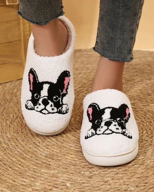 chaussons animaux bouledogue