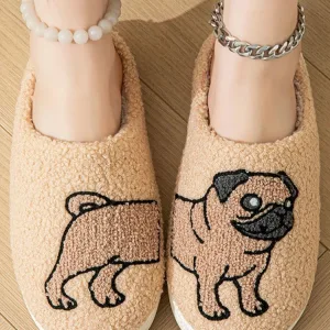 chaussons animaux chien carlin