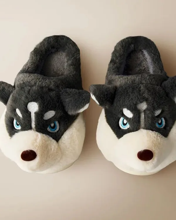 chaussons animaux husky