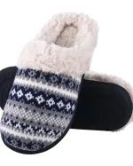 chaussons au coin du feu bleu