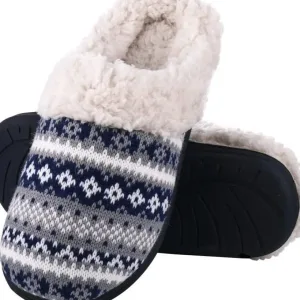 chaussons au coin du feu bleu