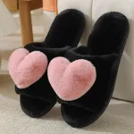 chaussons avec motif cœur femme