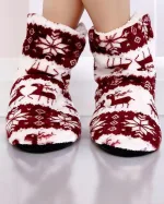 chaussons botte de Noël à motif festif