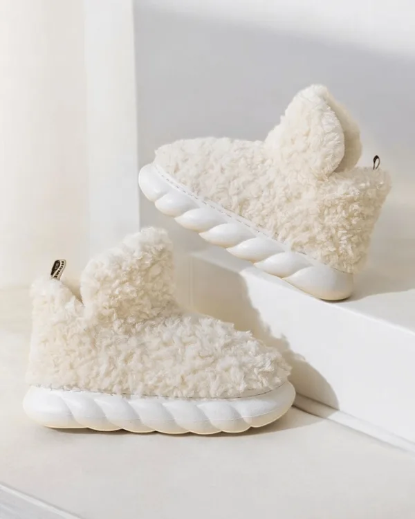 chaussons botte poilus