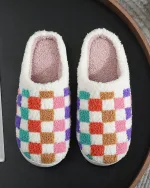 chaussons carreaux coloré