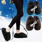 chaussons chauffants en peluche