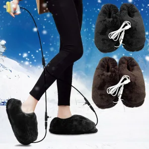 chaussons chauffants en peluche