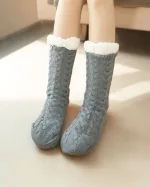 chaussons chaussettes côtelé