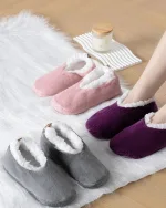 chaussons chaussettes courte fourrées